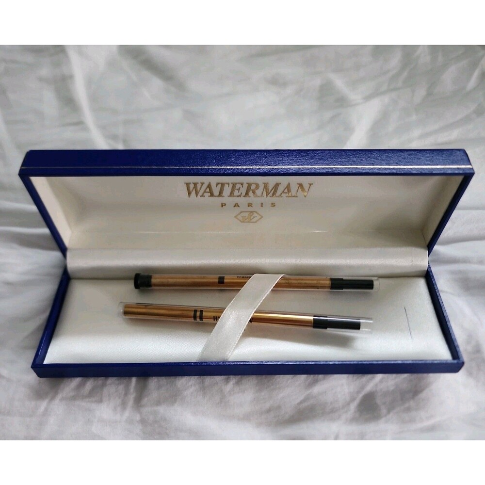 Vintage Waterman Pen Refills Black Ink Extra Fine 97 Made in France With Case